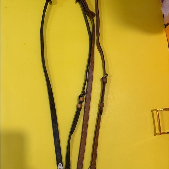 Brown and Black Leather Straps with Gold and Silver Hardware - Picture 3 of 5